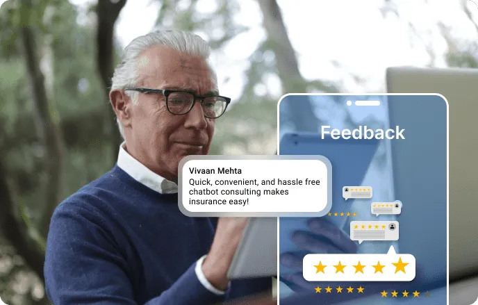 Illustration of feedback collection for insurance